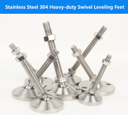 Swivel stud leveler foot 304 stainless steel adjustable feet heavy duty leveling feet m12 with base 40mm 50mm 60mm 80mm