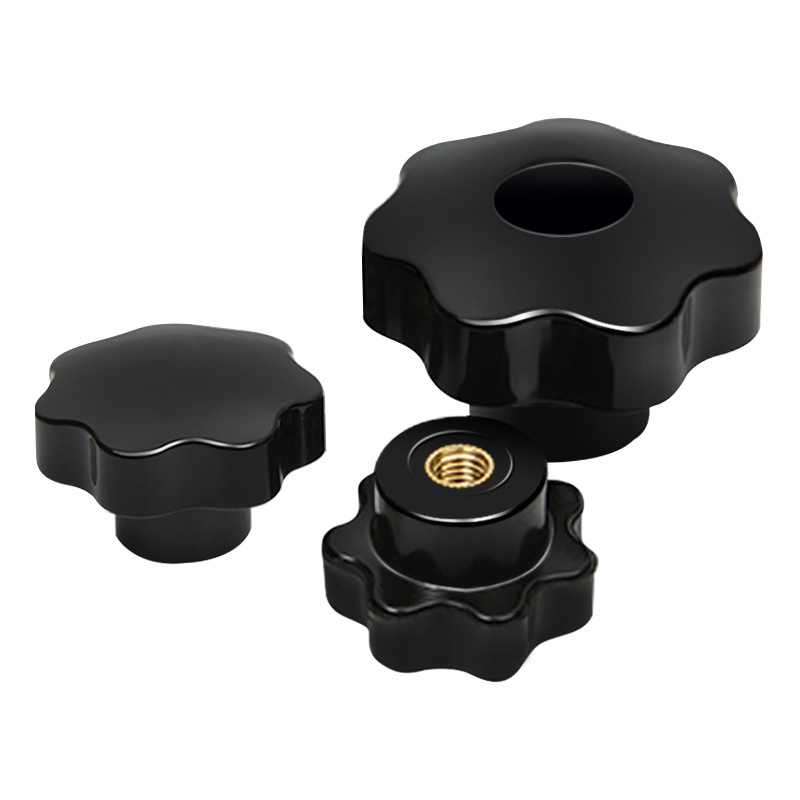 M4 M5 M6 M8 M10 Female Thread Star Handle Nut Knobs Black Plastic Screw-On Handle Clamping Knob