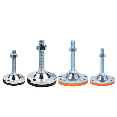 Container Heavy Duty Leveling Foot M30 steel Machine Adjustable Leg Leveling Screw Feet Mount with 120mm Base and rubber pad