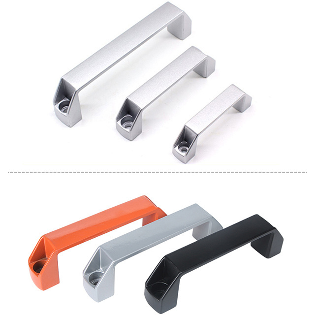 Low MOQ orange black Aluminum alloy Square Pull Handles pull bridge handle Pull Handles for distribution boxes