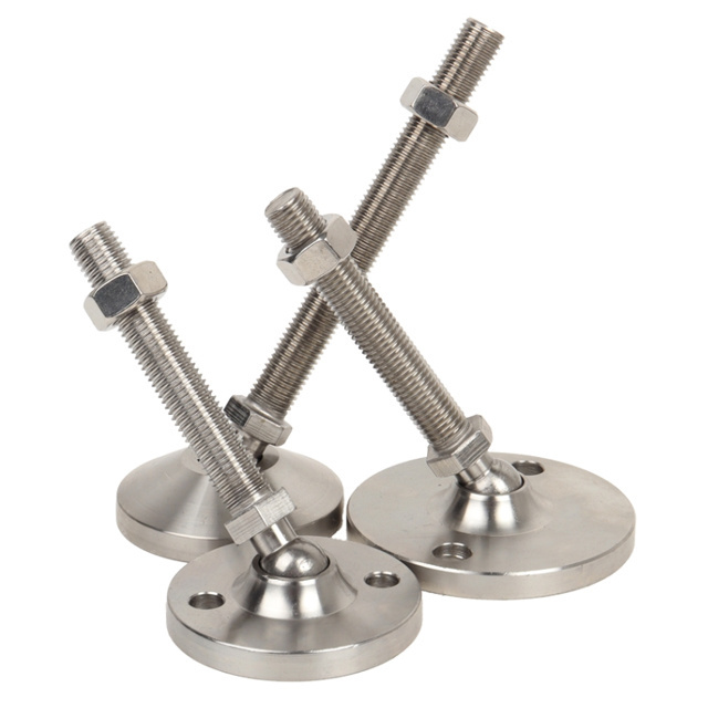 Swivel stud leveler foot 304 stainless steel adjustable feet heavy duty leveling feet m12 with base 40mm 50mm 60mm 80mm