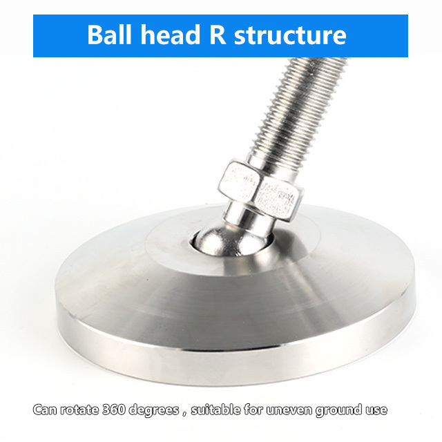 Swivel stud leveler foot 304 stainless steel adjustable feet heavy duty leveling feet m12 with base 40mm 50mm 60mm 80mm