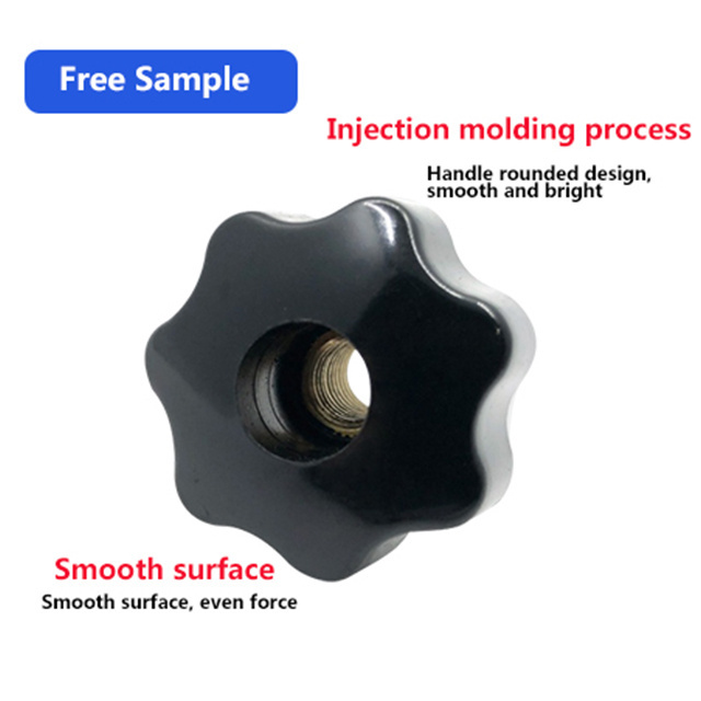 M4 M5 M6 M8 M10 Female Thread Star Handle Nut Knobs Black Plastic Screw-On Handle Clamping Knob