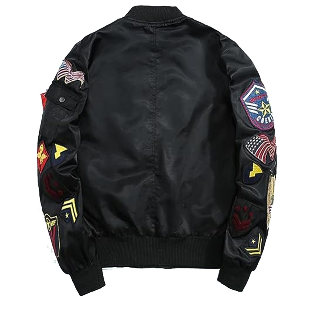 Wholesale Customized Logo Printed Luxury Brand Silk Oversized Bomber Jackets Wholesale Price Jackets