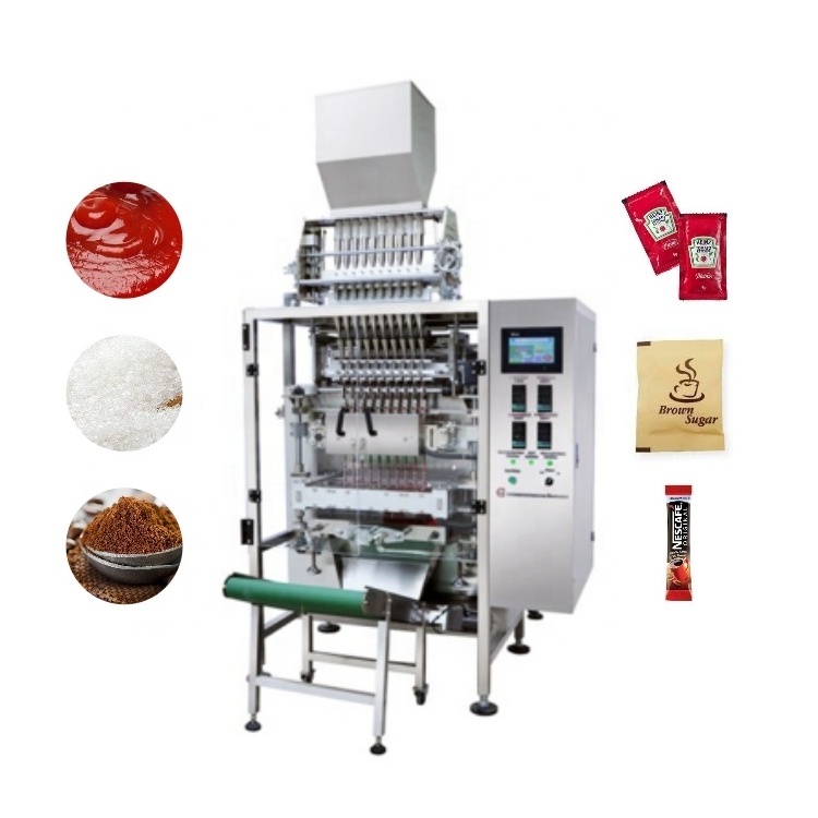 Multi Lanes Powder Sugar Honey Salt Ketchup Sachet Stick Packing Machine