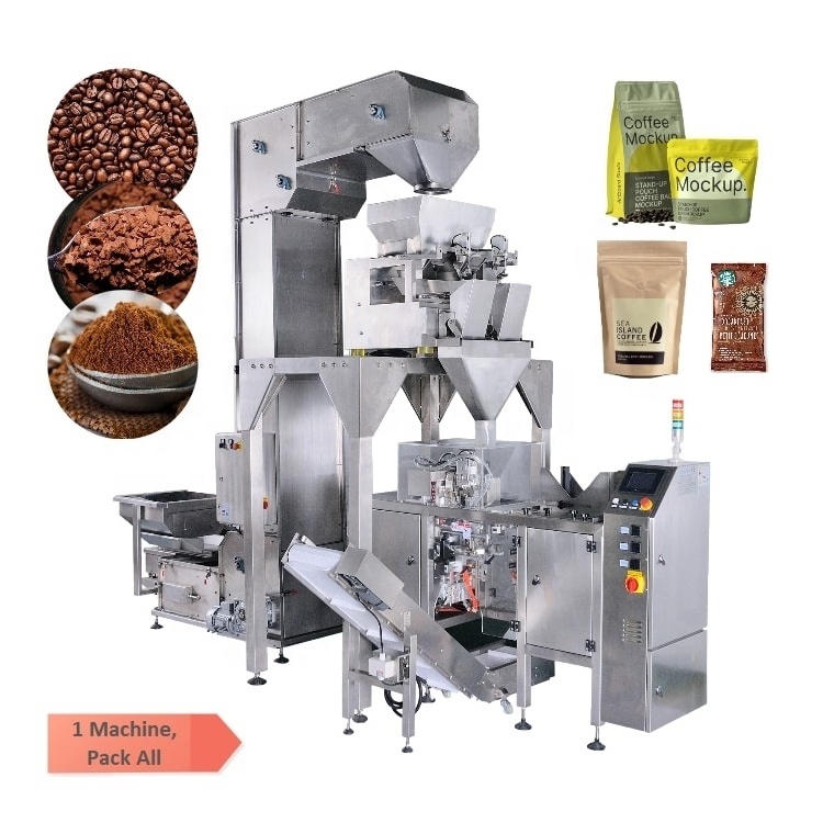 CE Approved Linear Automatic Ground Coffee Powder Coffee Beans Gusset Bag Pouch Packing Machine