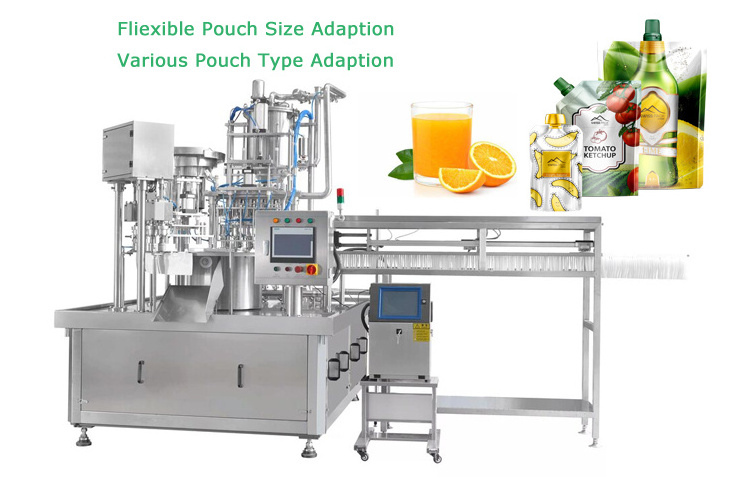 Factory Customized Automatic Spout Pouch Machine de remplissage e Liquide Filling Capping Machine