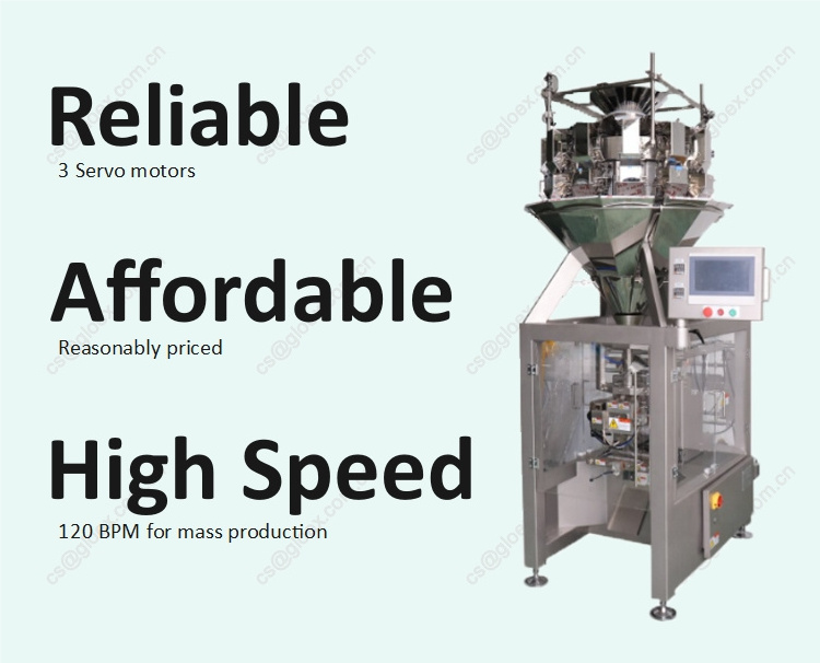 High-Speed, Affordable Vertical Granule Food Packaging Machine for Banana Chips, Biscuits