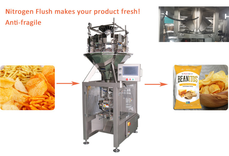 High-Speed, Affordable Vertical Granule Food Packaging Machine for Banana Chips, Biscuits