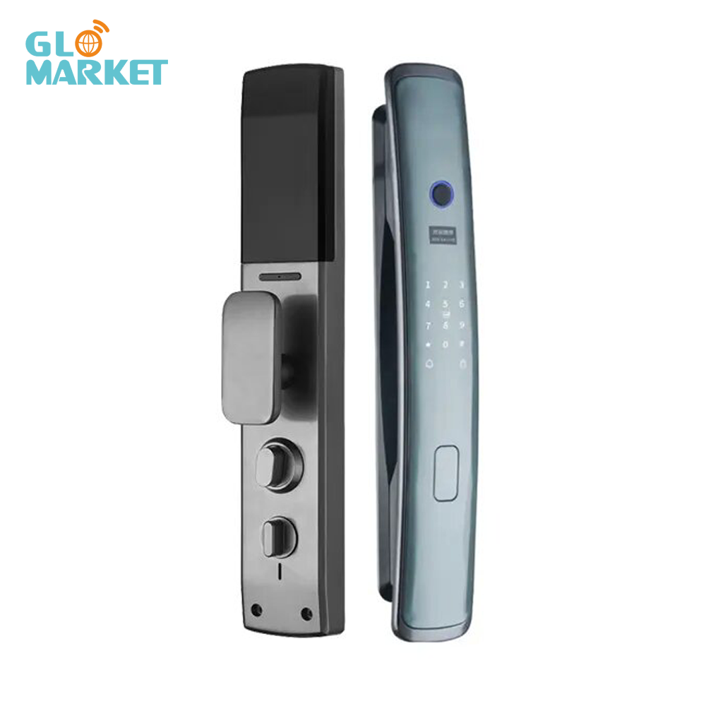 Glomarket Tuya Smart Fully Automatic Smart Lock Fingerprint 3d Face Unlock WIFI Intelligent Smart Door Lock With 6068 Mortize