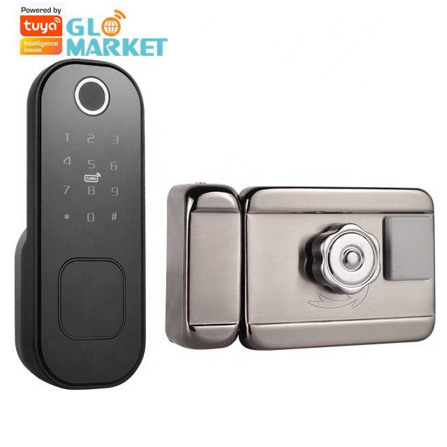 Glomarket Wholesale Tuya Smart Door Lock Phone App Control Fingerprint Digital Smart Life Door Lock For Smart Home