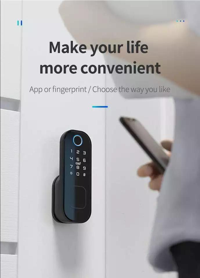 Glomarket Wholesale Tuya Smart Door Lock Phone App Control Fingerprint Digital Smart Life Door Lock For Smart Home