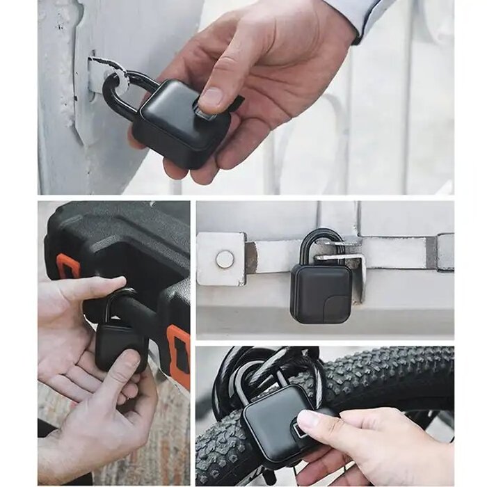 Glomarket Outdoor Tuya Padlock Smart Fingerprint Lock Keyless Circuits Padlocks Mini Door Lock Luggage Smart Locks