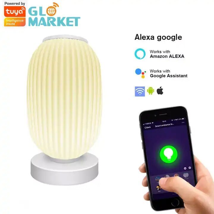 Glomarket Modern Dimmable Led Table Lamp Tuya APP And Voice Control Rechargeable Degradable PLA Smart Home Lights Bulbs