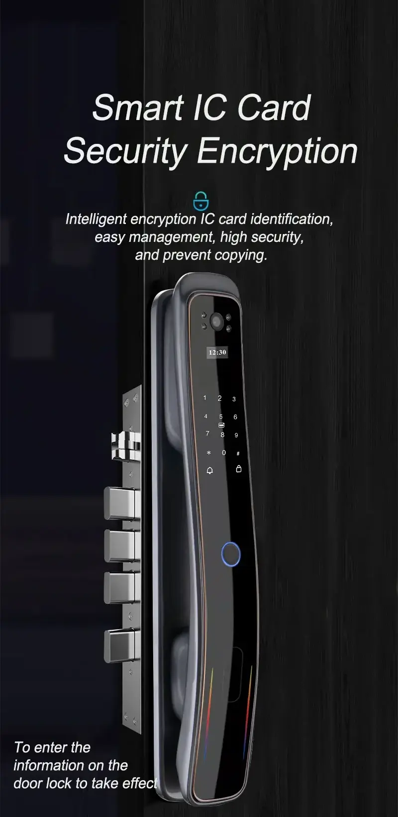 Glomarket Fully Automatic Tuya Wifi Smart Door Lock Mobile Phone Control Fingerfrint Digital Password Smart Lock With Camera