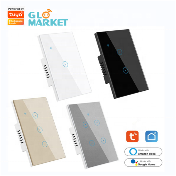 Glomarket Tuya Zigbee Smart Wall Switch US Standard Glass Panel Wireless Control  Smart Switch Electric Light