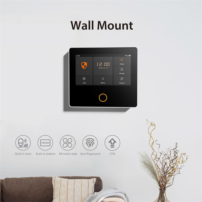 Glomarket Tuya Smart WiFi 4G Security Alarm System Panel Built-in Siren with 433 Door Motion Sensor Home Alarm System