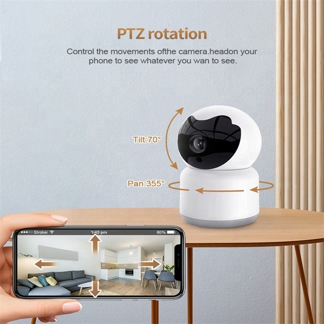 Glomarket AI Auto Tracking Two-Way Voice  Ptz Camara 3mp Full Hd Wi-Fi Network Camera Tuya Smart Mini Indoor Camera