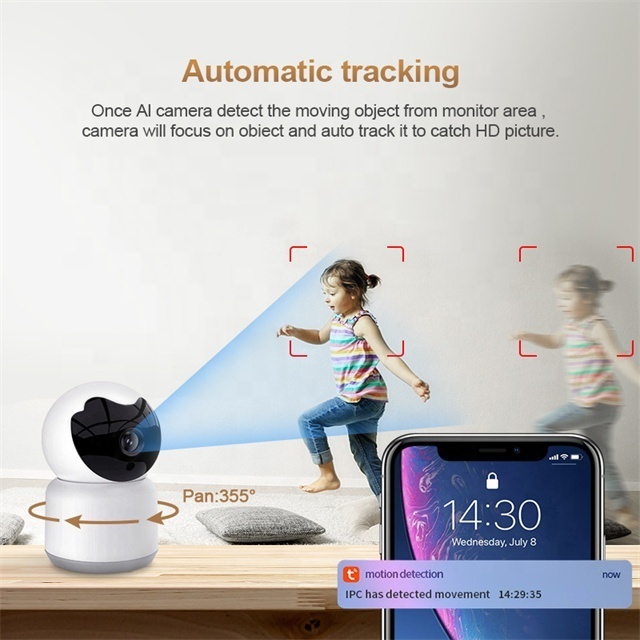 Glomarket AI Auto Tracking Two-Way Voice  Ptz Camara 3mp Full Hd Wi-Fi Network Camera Tuya Smart Mini Indoor Camera