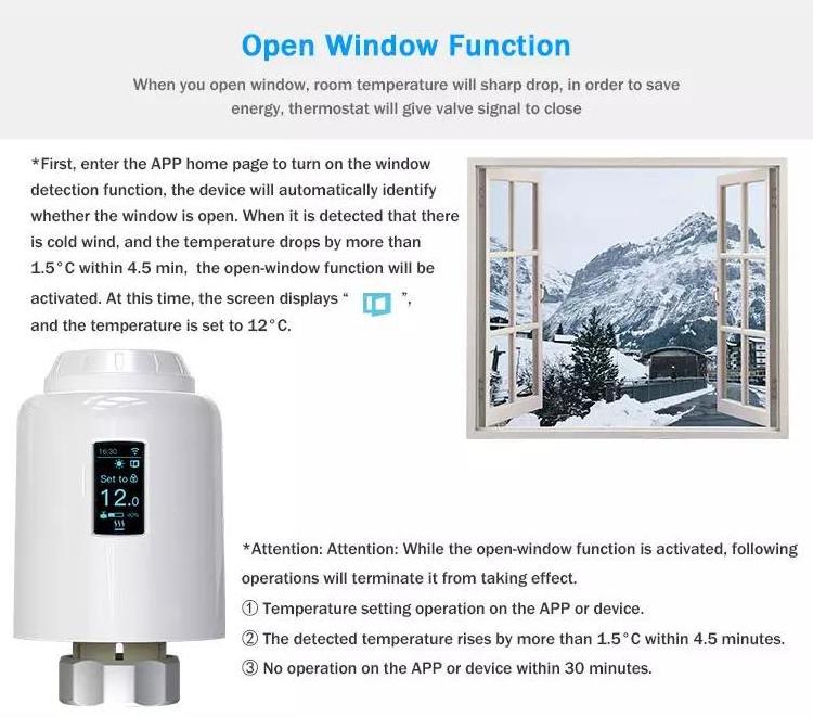 Glomarket ZigBee/Wifi Smart Oled Display Screen Thermostatic Radiator Valve Supporting Remote Control And Voice Control