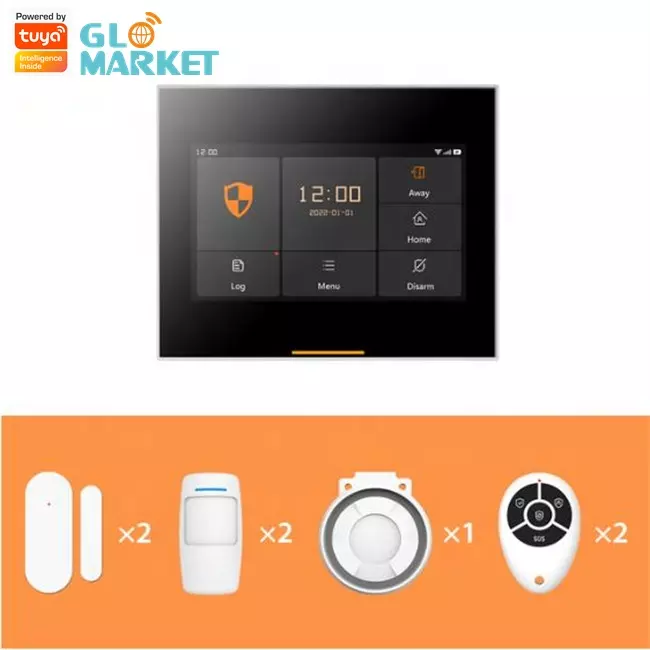 Glomarket Smart Home Tuya 4g/GSM/Wifi Security Alarm DIY System Wireless App Control Anti Theft Security Alarm System