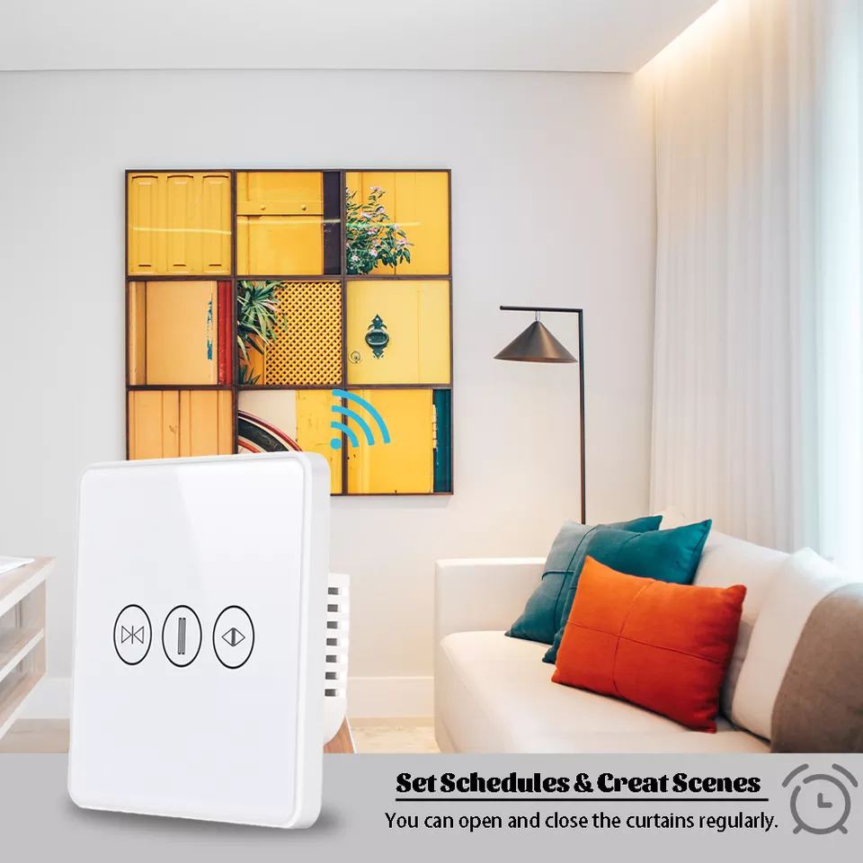 Smart Curtain Switch WiFi/Zigbee Voice Control Google Assistant Smart EU Standard Touch Screen Switch APP Garage Door Switch