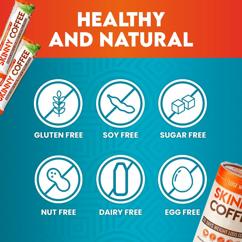 Premium Skinny Coffee Powder Sticks Boosts your Metabolism Detoxs your Body Controls your Appetite. Effect Weight Loss Formula