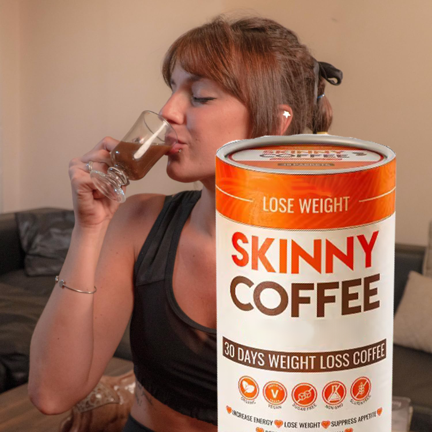 Premium Skinny Coffee Powder Sticks Boosts your Metabolism Detoxs your Body Controls your Appetite. Effect Weight Loss Formula