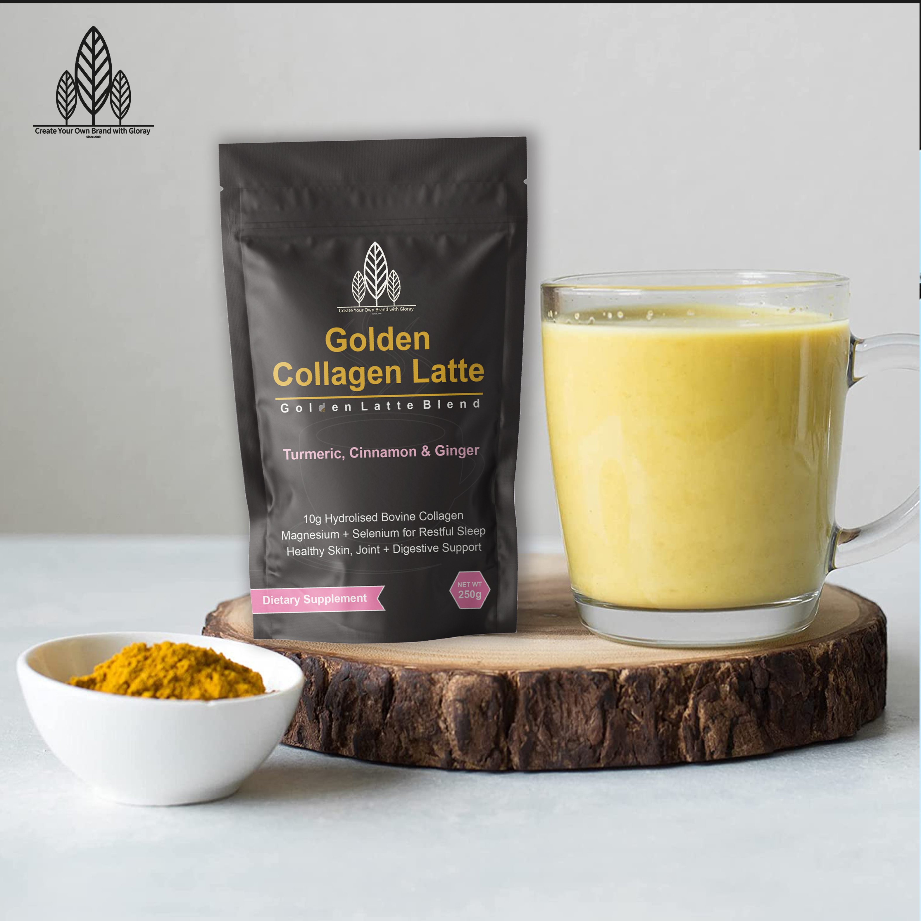 Golden Turmeric  Collagen Latte Promotes Hair Nail Skin Bone and Joint Health Turmeric Latte Collagen Powder