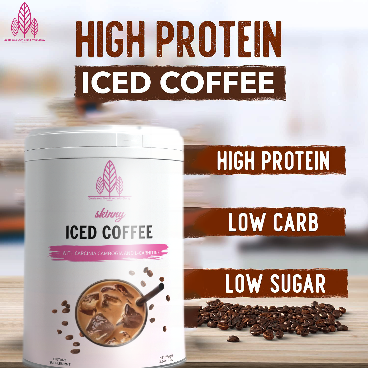 SKINNY COFFEE POWDER INSTANT ICED COFFEE BOOST METABOLISM FAST WEIGHT LOSS COFFEE