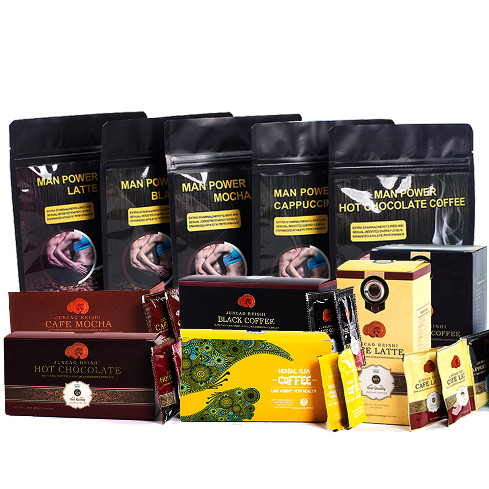 Medicinal Mushroom Coffee with Arabica Coffee Bean and Man Power Coffee Instant Drinks