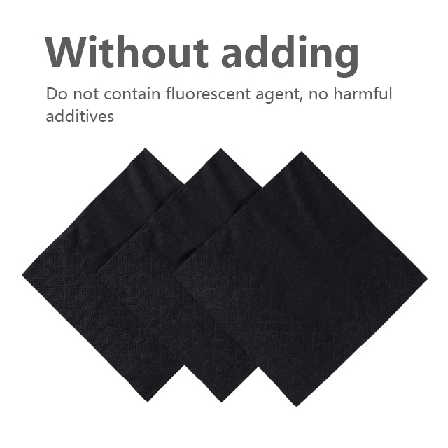 Hot Selling Disposable Airlaid 3 Ply Black Napkins Paper For Restaurant Hotel