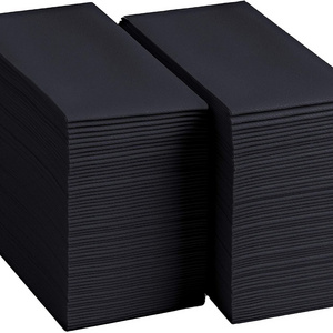 Hot Selling Disposable Airlaid 3 Ply Black Napkins Paper For Restaurant Hotel