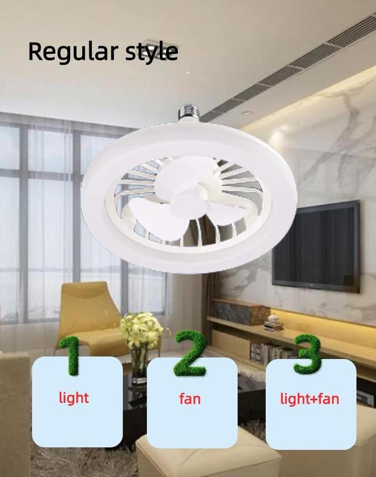 Silent design home chandelier combo lighting led light fan small remote  three color dimming 20w ceiling fan led light