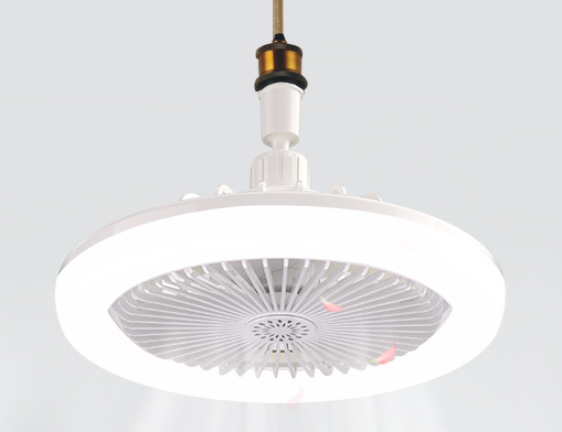 Silent design home chandelier combo lighting led light fan small remote  three color dimming 20w ceiling fan led light