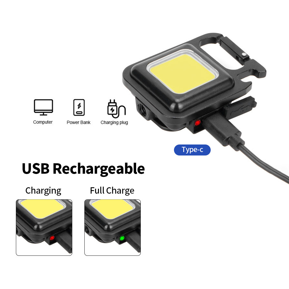 PC Multifunctional Charging Emergency Keychain Portable Work light Inspection Outdoor Camping Light