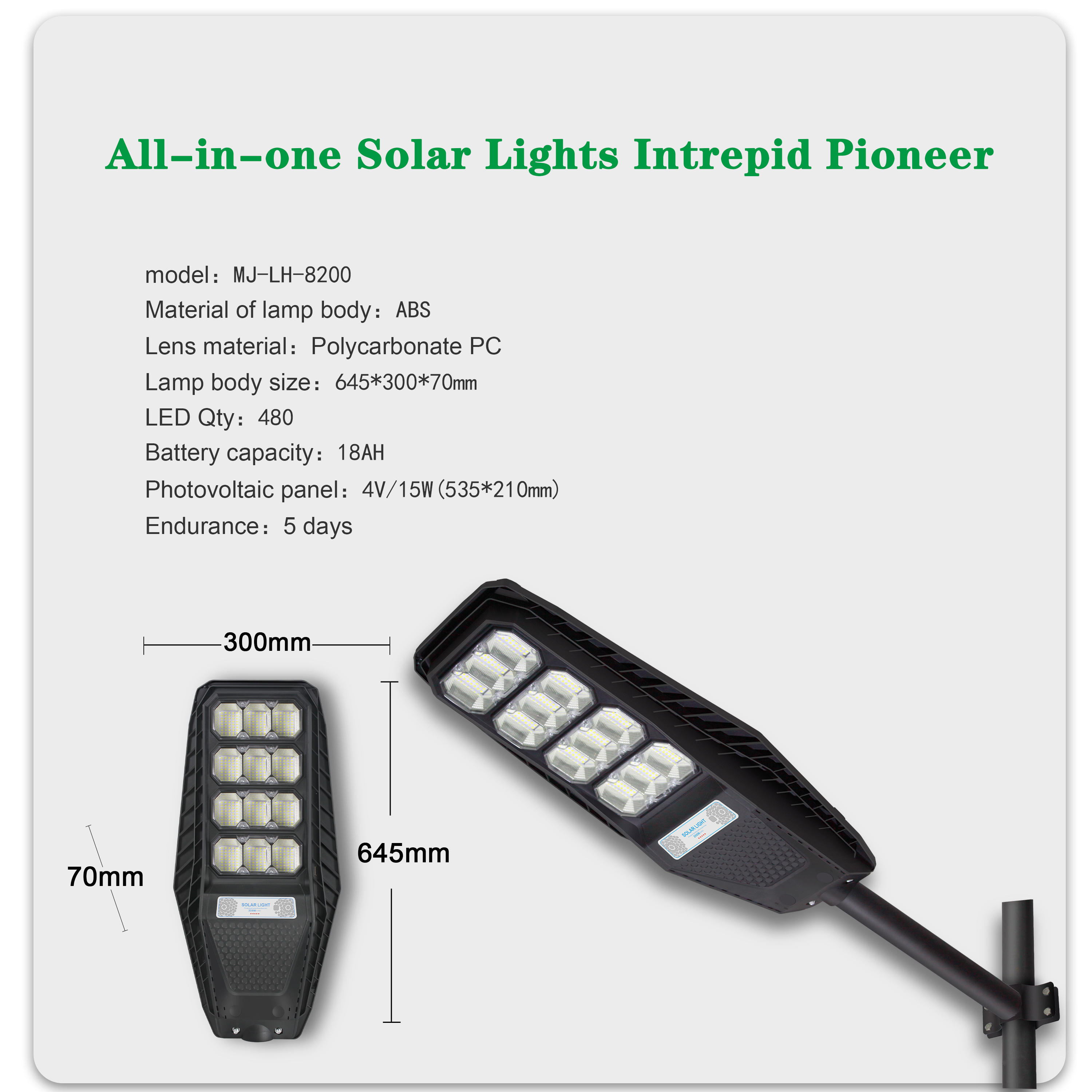 high-quality Waterproof smart outdoor lights 100W 200W 300W All In one Solar Street Light  With Remote Control