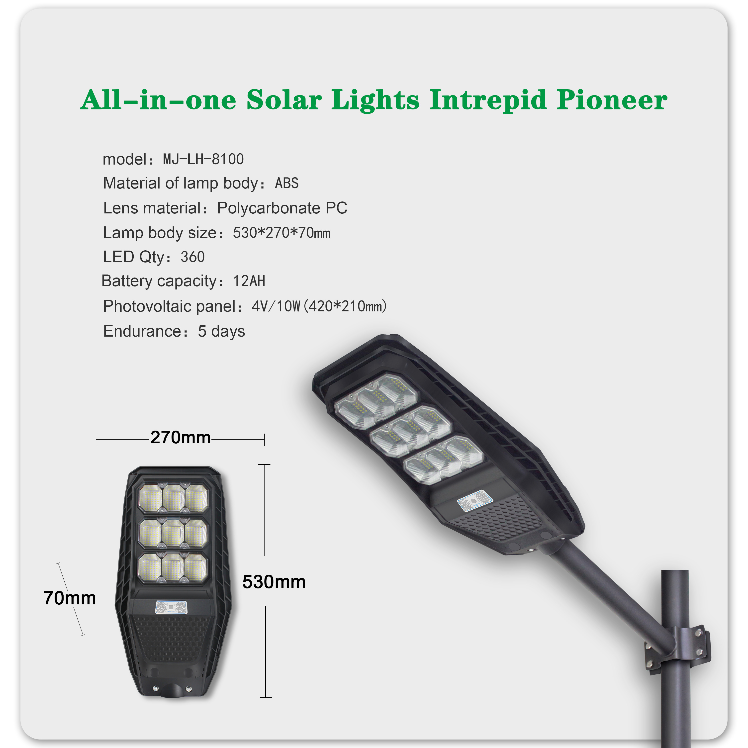 high-quality Waterproof smart outdoor lights 100W 200W 300W All In one Solar Street Light  With Remote Control