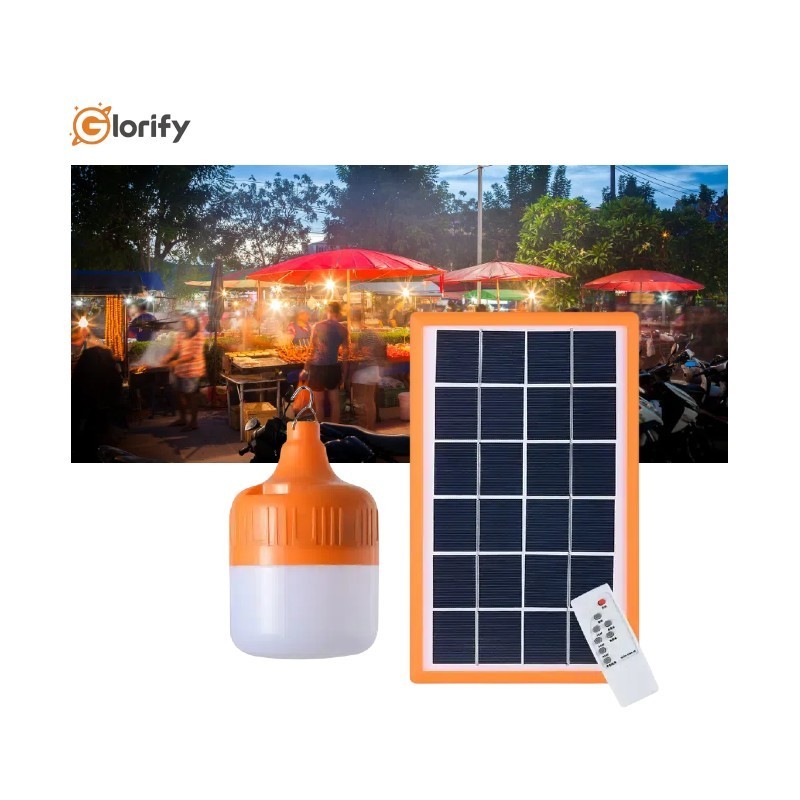 Outdoor Camping Portable Smart Solar rechargeable bulb Outdoor Emergency led Bulb with Solar Panel