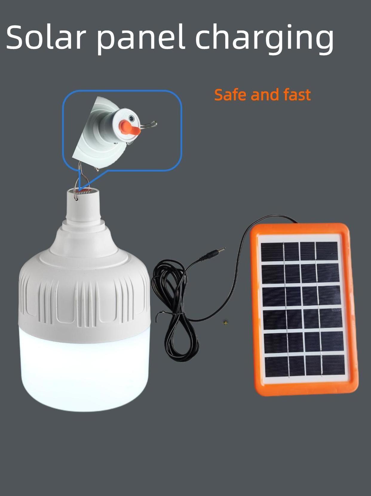 Outdoor Camping Portable Smart Solar rechargeable bulb Outdoor Emergency led Bulb with Solar Panel