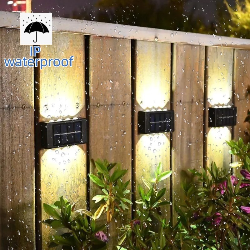 Factory direct sales outdoor decoration garden  home wall light IP65 waterproof  up and down solar wall light for garden