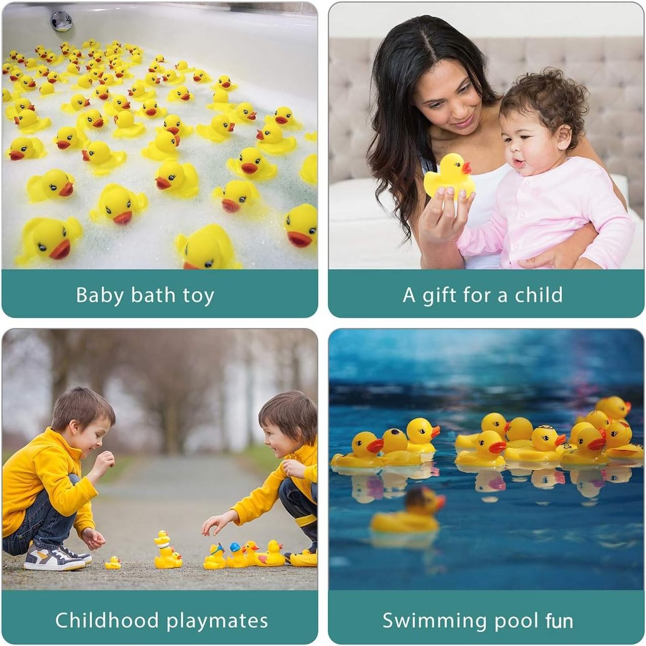 Yellow Rubber Duck Bath Toys Bath Ducks Squeak Bathtub Toys for Birthday Pool Party Decoration Game Supplies Boys and Girls