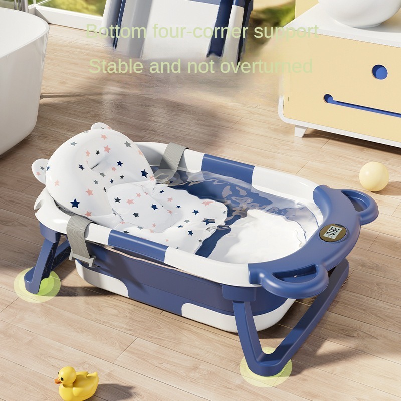 Anti-slip Increase Thickening Sit Lie Folding Intelligent Temperature Bathtub For Baby