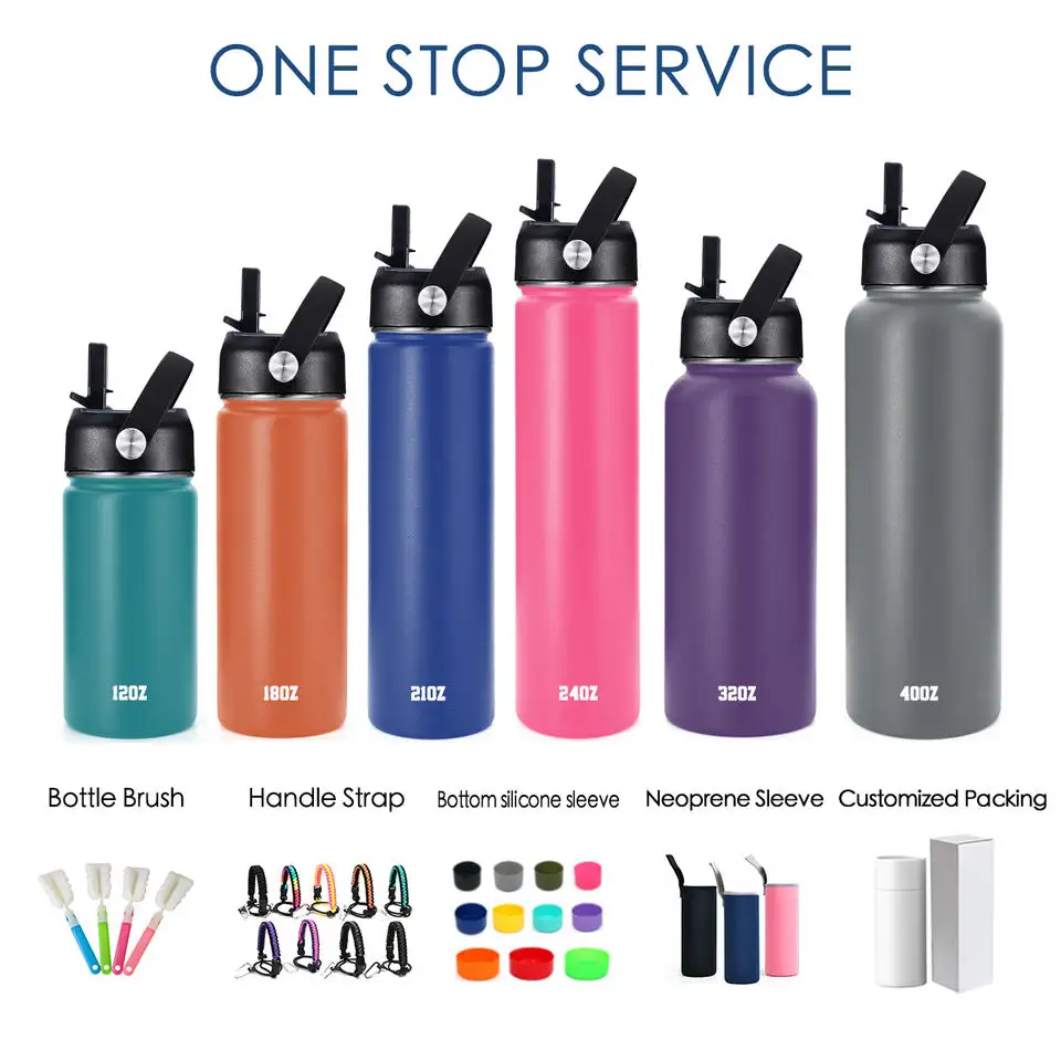 Custom 18oz 32oz 40oz 64oz Double Wall Vacuum Flask Insulated Stainless Steel Sport Water Bottle,Bottle Water