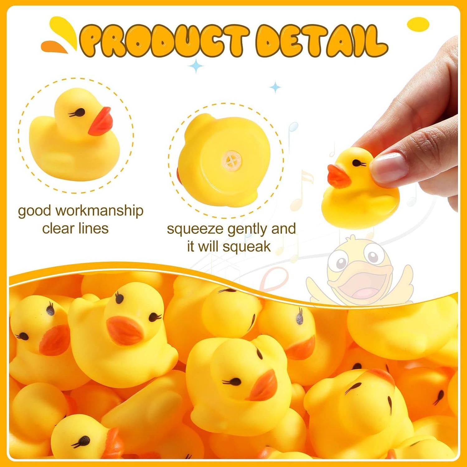 Yellow Rubber Duck Bath Toys Bath Ducks Squeak Bathtub Toys for Birthday Pool Party Decoration Game Supplies Boys and Girls