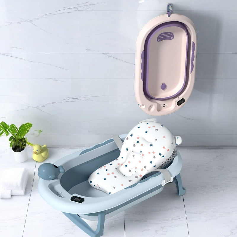 Baby Smart Temperature Bathtub Foldable Infant Sitting Lying Bathtub For Children Home