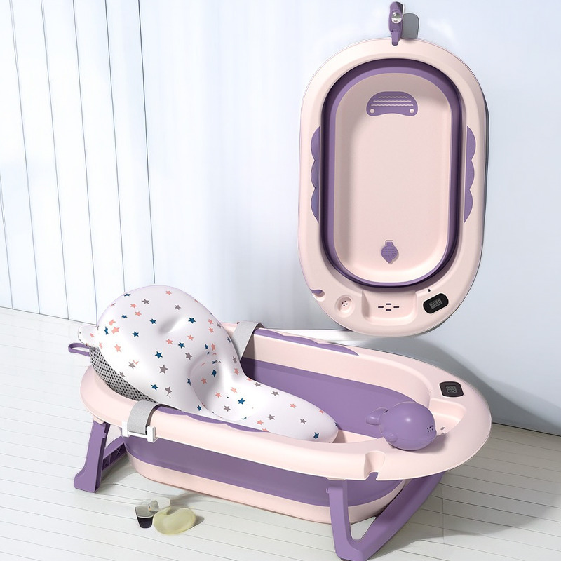 Baby Smart Temperature Bathtub Foldable Infant Sitting Lying Bathtub For Children Home