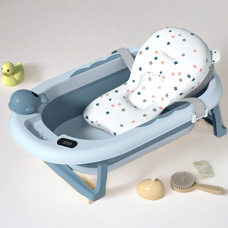 Baby Smart Temperature Bathtub Foldable Infant Sitting Lying Bathtub For Children Home