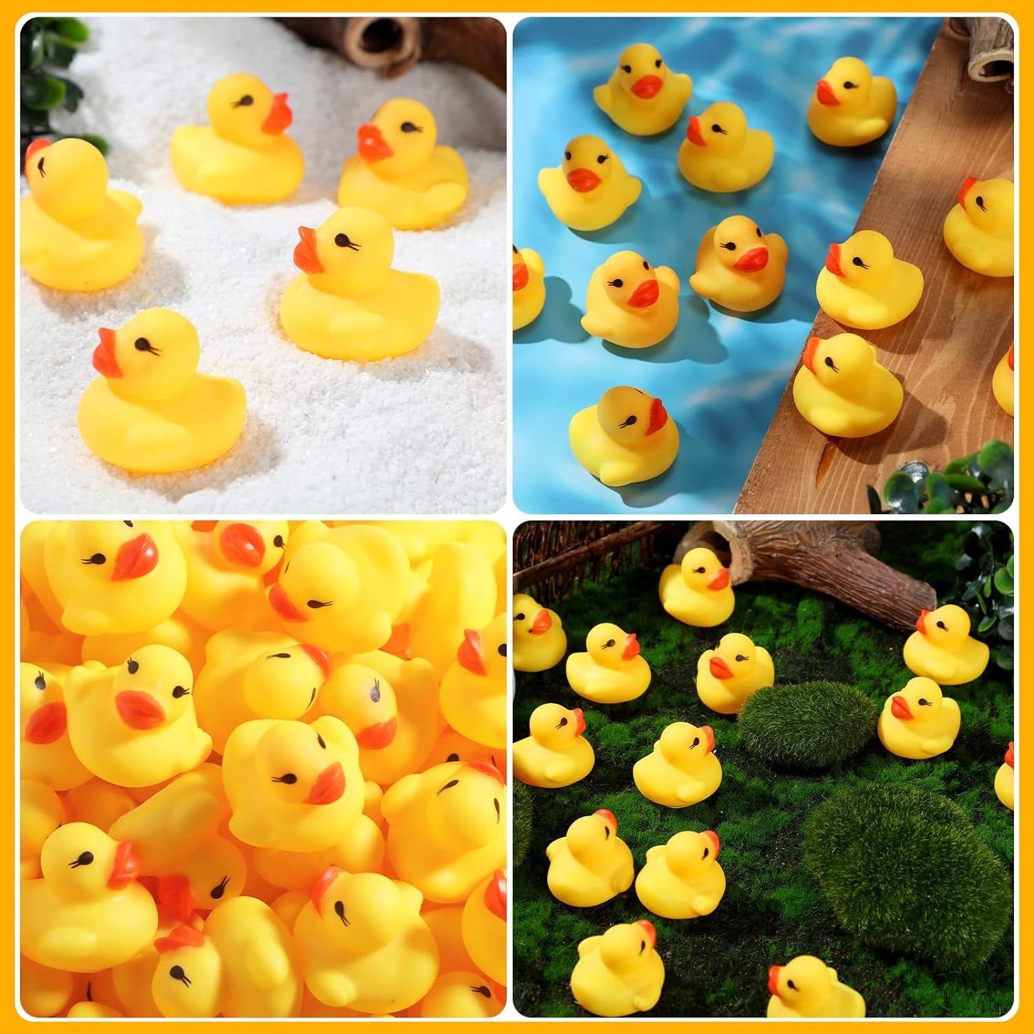 Yellow Rubber Duck Bath Toys Bath Ducks Squeak Bathtub Toys for Birthday Pool Party Decoration Game Supplies Boys and Girls