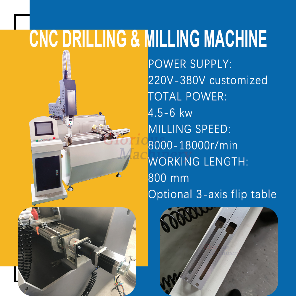 Aluminum Window Drilling Center Milling CNC 3 Axis Machine